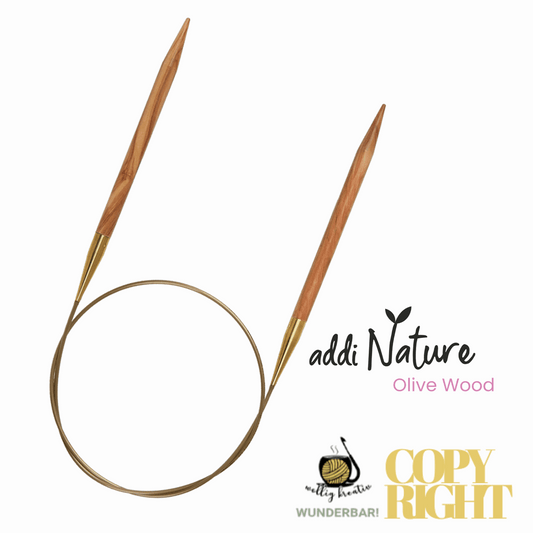 Addi, Nature Olive Wood circular knitting needle, 65757, size 3.5, length 150