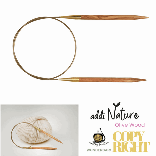 Addi, Nature Olive Wood circular knitting needle, 65757, size 3.5, length 40