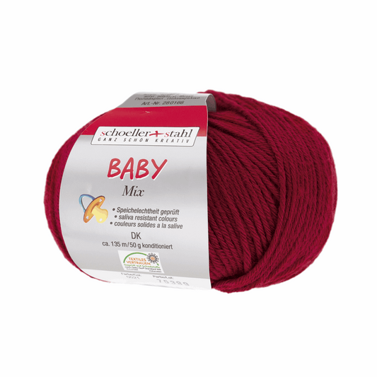 Baby mix 50g, 90166, color 21, white-red