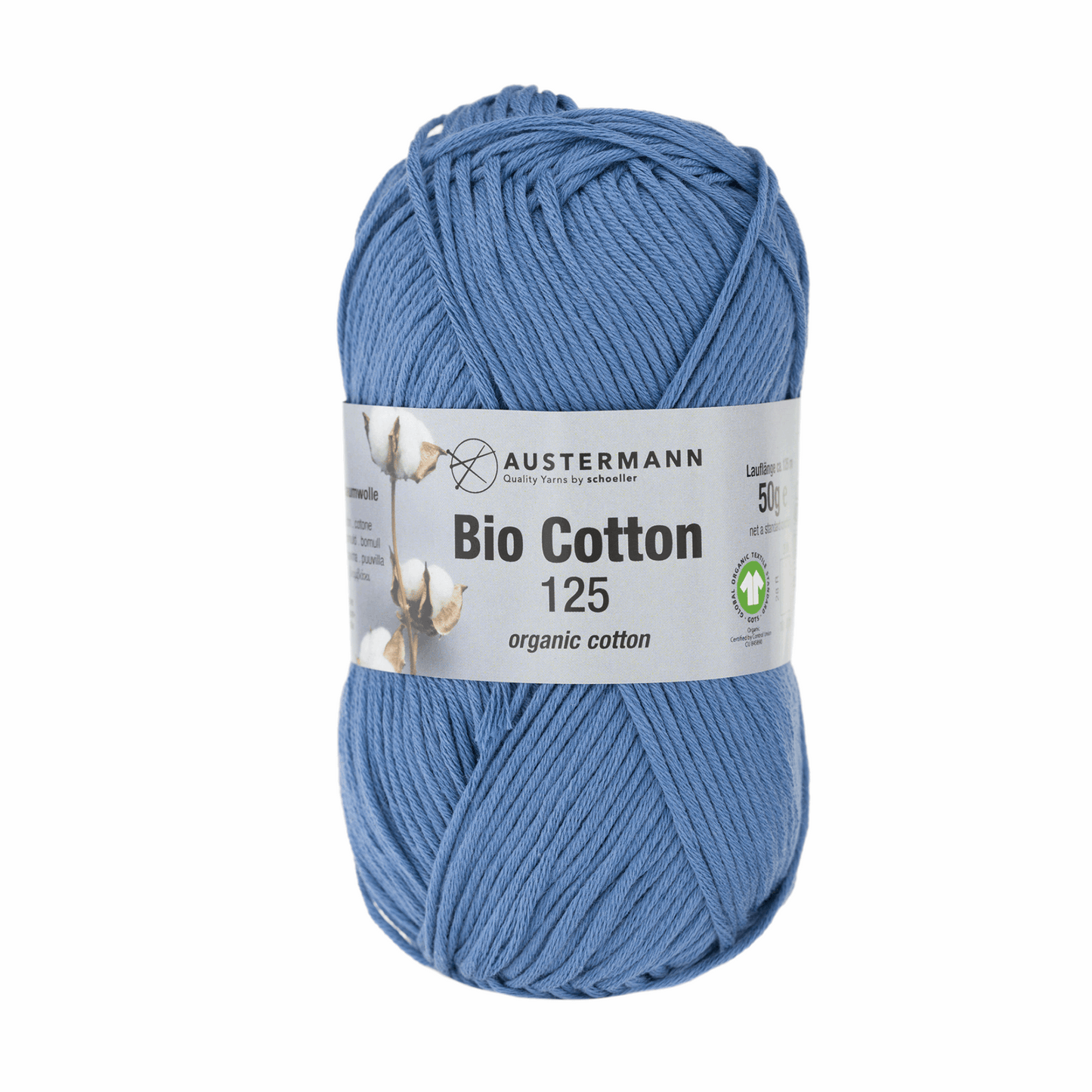 Gots  bio Cotton 125 50g, 90345, Farbe 13, blau