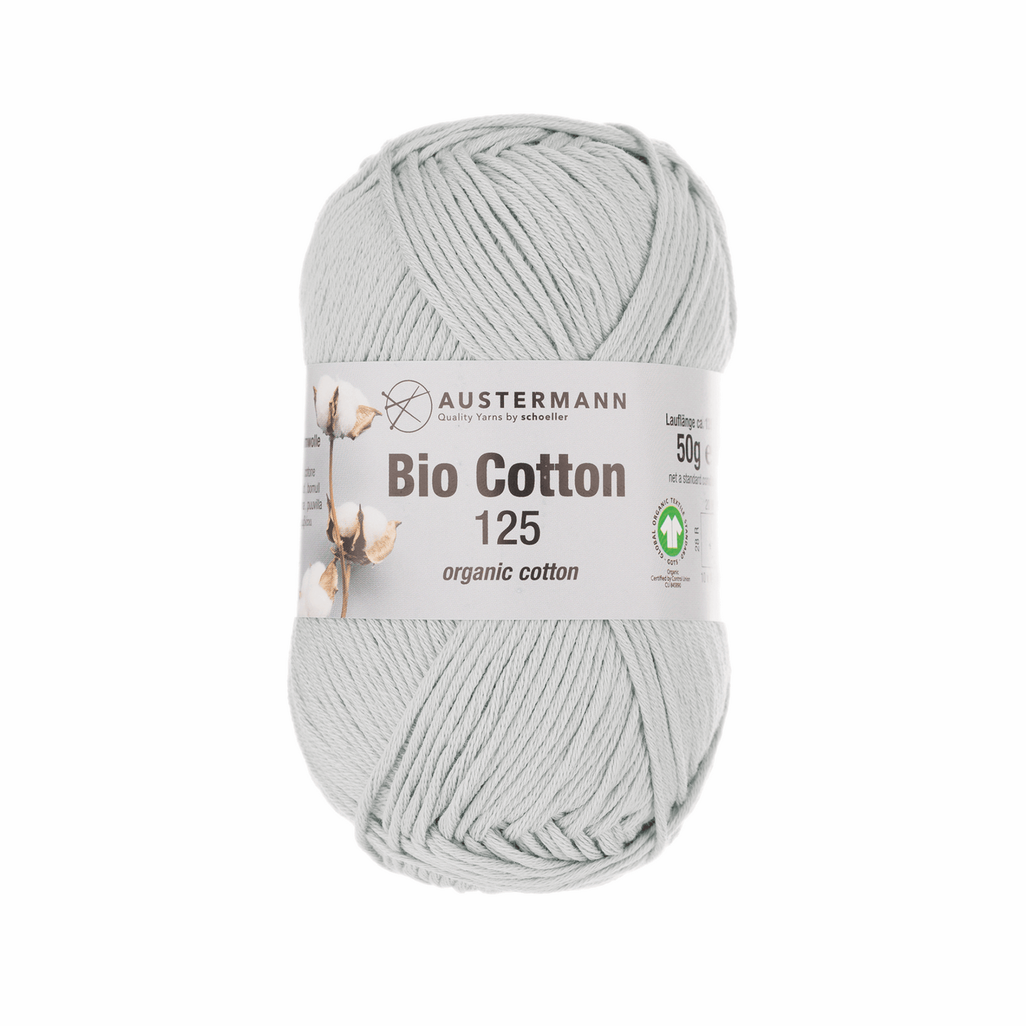 Gots organic Cotton 125 50g, 90345, color 17, silver