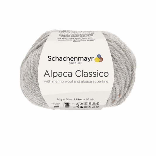 Alpaca classico 50g, 90369, color 90, light gray mottled