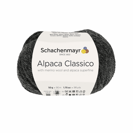 Alpaca classico 50g, 90369, color 98, anthracite mottled
